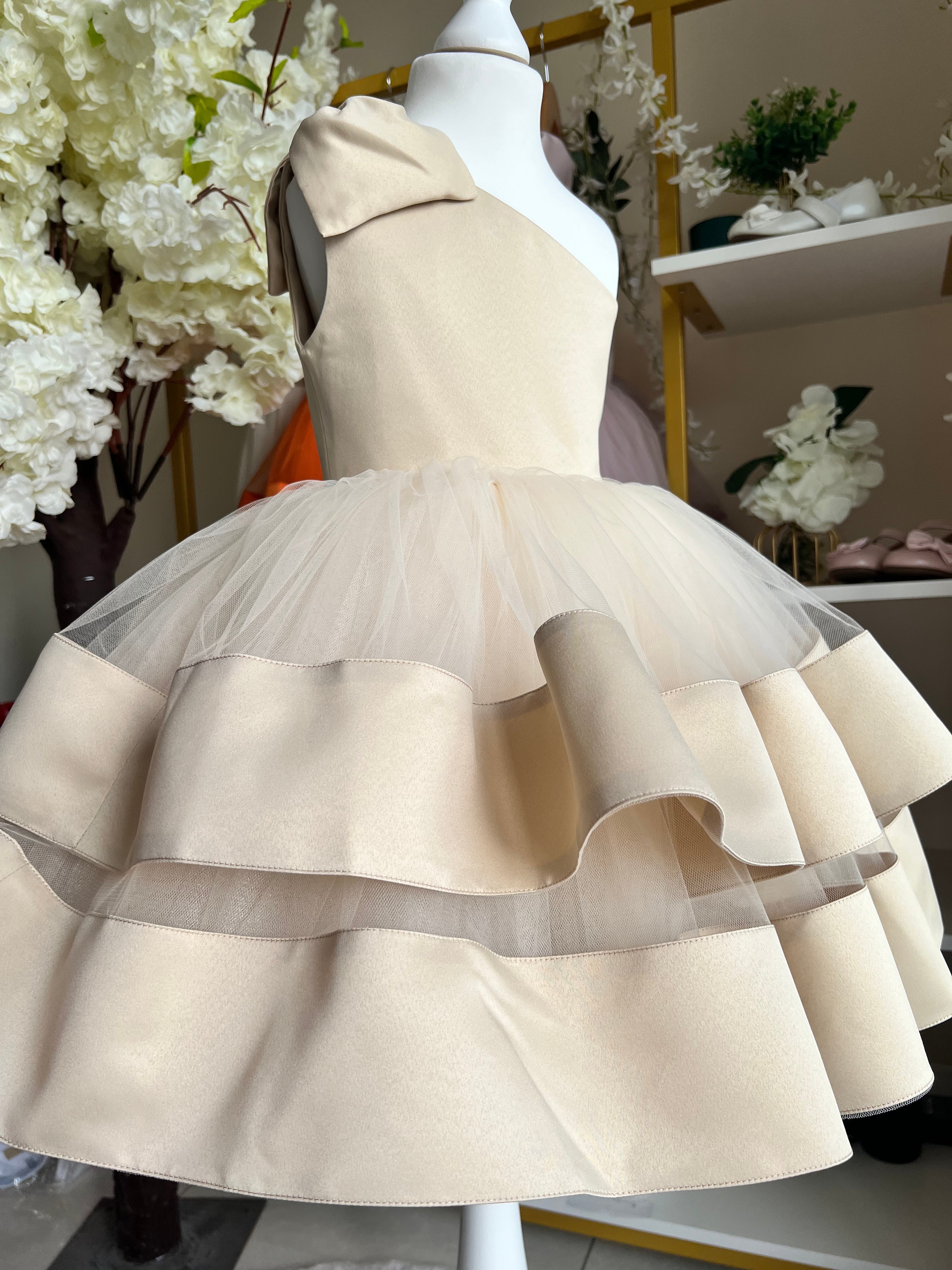 Aleyna - Robe de fille d'honneur en tulle pour enfant 7 à 12 ans